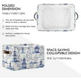 thumbnail image 2 of Large Foldable Storage Bin Pagodas Chinoiserie Fabric Storage Baskets Collapsible Decorative Baskets Organizing Basket Bin with PU Handles for Shelves Home Closet Living Room-2Pack Decor Gifts, 2 of 7