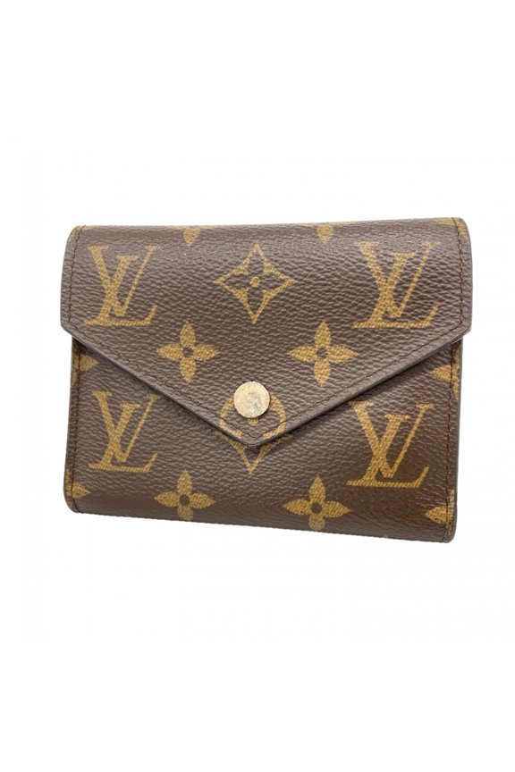 Pre-Owned Louis Vuitton Tri-fold Wallet Monogram Portefeuille Victorine M41938 Fuchsia Women's