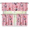 thumbnail image 1 of Valentine''s Day Kitchen Curtains Valance Set of 3,Cute Dwarf 24 Inch Length Tier Curtains with Valance Love Heart Rose Cafe Bar Window Curtains, Rod Pocket,Easy to Install, 1 of 5