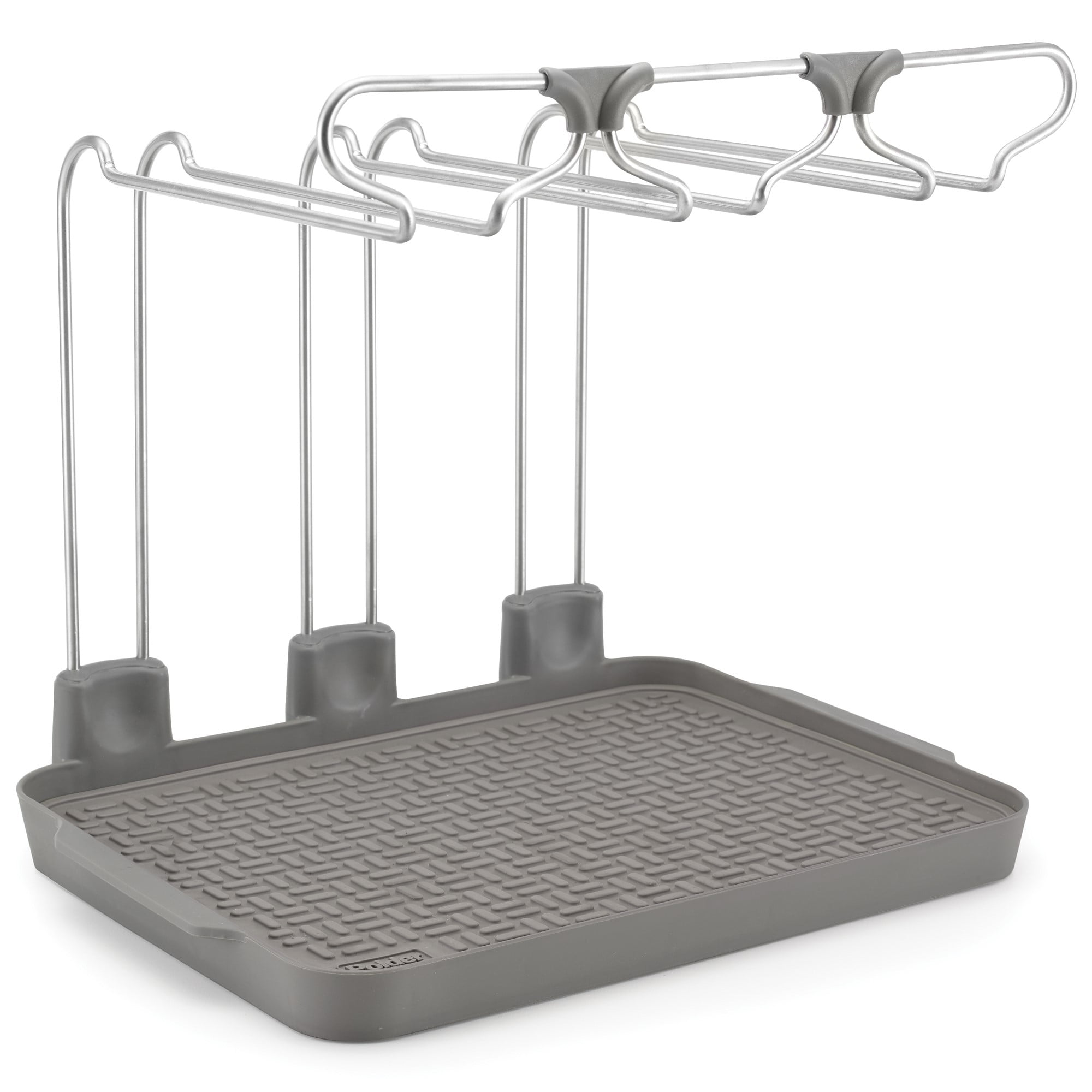 Polder Wine Glass Drying Rack, Grey