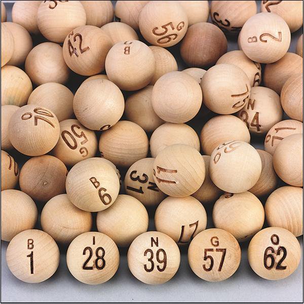 Wood Bingo Balls Set Of 75