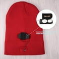 thumbnail image 3 of Morttic Unisex Knitted Beanie With Light ,Winter Warm Cuffed Beanie Cap Built-In 5 LED Flashlight Men Women Outdoor Headlamp Hat for Hiking ,Camping ,Running (Red), 3 of 8