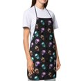 thumbnail image 4 of Yiaed purple cyan brown Skull Print Kitchen Apron with Hand Wipe Pockets,Big Pocket,Aprons for Women with Pockets, Waterproof for Cooking Baking, 4 of 7