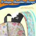 thumbnail image 4 of 17 Inch Lightweight Backpack,PVC Waterproof Oxford Fabric, Ergonomically Designed, with Large Capacity, Floral Flowers Print, 4 of 5