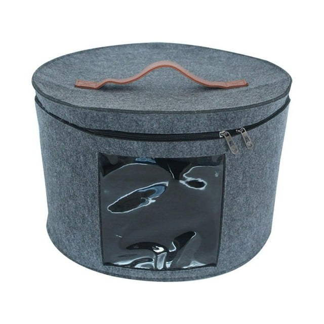 Hat Box Foldable Stuffed Animal Toy Storage Hat Storage Box Travel Hat Boxes for Gray Medium
