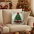 thumbnail image 2 of Lilixerw Christmas Pillow Cover,Red Xmas Tree Pattern Linen Cushion Cover for Sofa Decor,Xmas Home Decoration,with Embroidered Design,18 x 18 Inch, 2 of 6