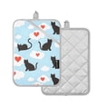 thumbnail image 3 of Silhouette Cats Pattern Pot Holder Set 2 Piece Non-Slip Oven Hot Pads Heat Resistant Durable 7x9.8in, 3 of 7