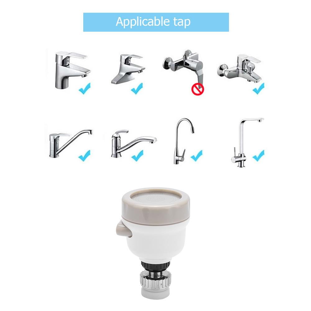 Tebru 360° Rotatable Kitchen Faucet Spray Head Tap Splash Filter Nozzle 3 Modes Adjustment, Faucet Splash Nozzle, Kitchen Faucet Sprayer