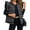 Black, variant on Womens Plaid Puffer Vests Ruffle Sleeveless Lightweight Quilted Vest Fall Winter Padded Gilets Coats