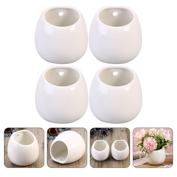 4pc Unique Wall Hanging Flower Pot Succulent Plant Pot Wall Hanging Decor