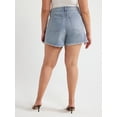 thumbnail image 3 of Sofia Jeans Women's Plus Size Lila Relaxed Mid Rise Frayed Hem Easy Shorts, 5" Inseam, Sizes 14W-28W, 3 of 6