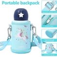 thumbnail image 4 of Insulated Water Bottle for Kids,Unicorn Cold Water Bottles for Girls, Kids Stainless Steel Water Bottles with Straw/Lids for School Travel, 17oz, 4 of 9