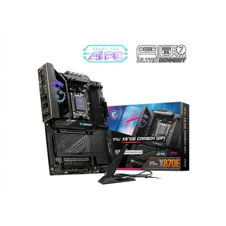 MSI - MPG X870E CARBON WIFI (Socket AM5) AMD X870E ATX DDR5 Wi-Fi 7 Motherboard - Black