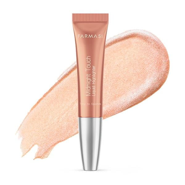 FARMASi Midnight Touch Highlighter iquid Blush Color ligero para mejillas para un brillo de alto impacto con aplicador de cojín suave (resaltador)