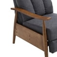 thumbnail image 6 of Recliner Chair, Modern Linen Upholstered Accent Chair with Adjustable High Back and Footrest, Comfy Armchair Lounge Chair with Wood Armrest for Living Room, Bedroom, Dorm, Office, Dark Gray, 6 of 7