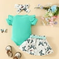 thumbnail image 5 of Gubotare Baby Clothes Baby Girl Birthday Outfit Fly Sleeve Romper and Tutu Skirts Set with Headband Baby My Birthday Clothes 0 3 6 9 12 18 24 Months (Mint Green,Size 9-12 Months), 5 of 8