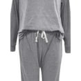 thumbnail image 6 of Gomelly Ladies Sleepwear Drawstring Nightwear Baggy Loungewear Women Beam Foot Home Clothes Pajamas Sets Elastic Waist Lounge Set Grey 2XL, 6 of 7