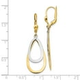 thumbnail image 3 of 10k Two-tone Oval Leverback Tear Drop Earrings, 3 of 3