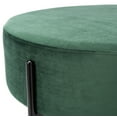 thumbnail image 6 of SAFAVIEH Lisbon Modern Glam Round Cocktail Ottoman, Malachite Green, 6 of 8