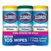 Clorox Disinfecting Wipes, 1-Ply, 7 x 8, Fresh Scent/Citrus Blend, White, 35/Canister, 3 Canisters/Pack, Each
