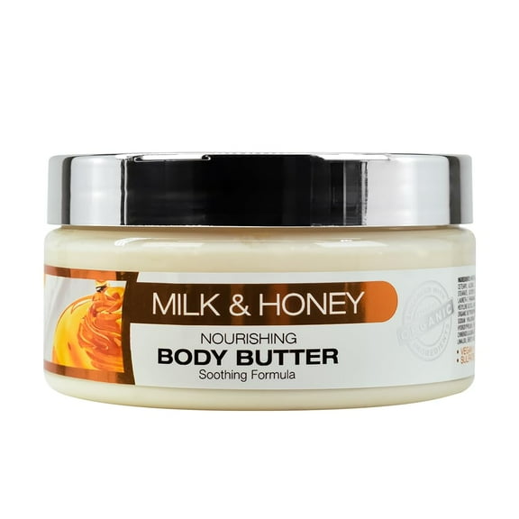 ORIGEM Milk & Honey Body Butter – Intense Hydration & Skin Renewal – Shea & Cocoa Butter Infused Moisturizer with Vitamin E – Ultra-Nourishing, Non-Greasy Body Cream 8 Oz