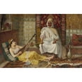 thumbnail image 2 of Vincent Stiepevich 14x11 Black Ornate Wood Framed Double Matted Museum Art Print Titled: Odalisque Playing Music, 2 of 5