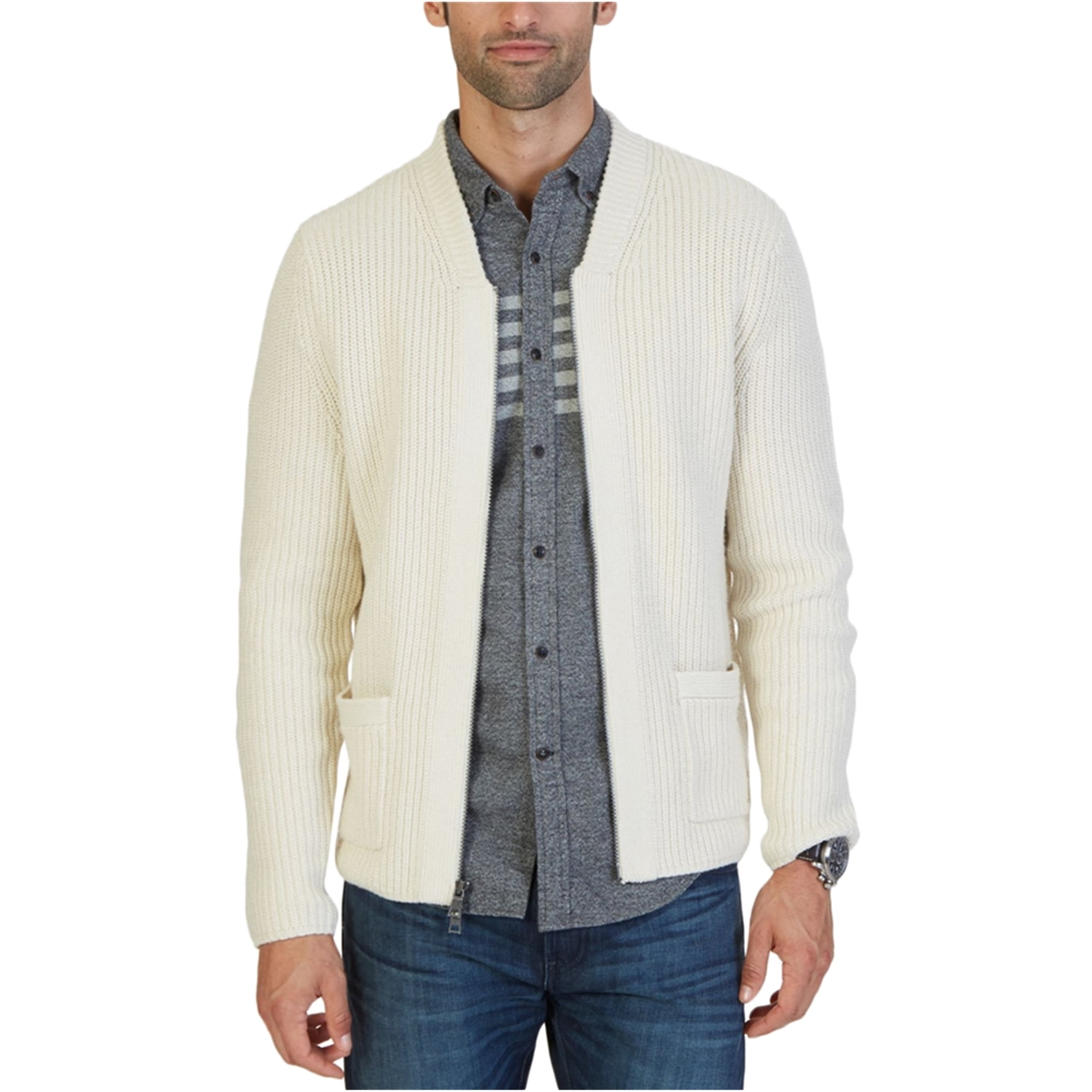 radium Udfyld Beregn Nautica Mens Shawl Collar Zipped Cardigan Sweater, Off-White, Small -  Walmart.com