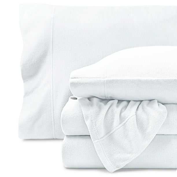 Juego de Sábanas de Vellón Acogedor Bare Home Vellón Polar Extra Lujoso Tamaño Queen Color Blanco