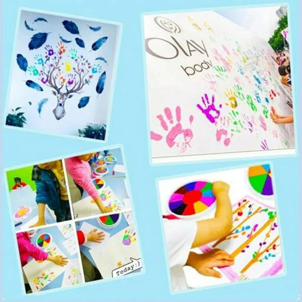 Coussin d'Encre Encre Coloré pour Enfants pour Peinture à l'Encre de  Bricolage Lavable 