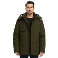 thumbnail image 2 of WenVen Men's Winter Coat Puffer Jacket Warm Waterproof Parka with Removable Hood Army Green 3XL, 2 of 11