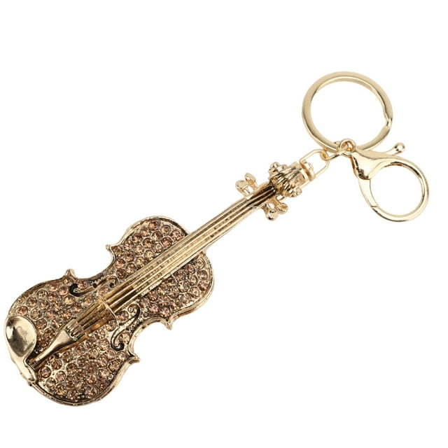 Llavero Con Colgante de Violín Musical, Llavero Con Colgante de Violín, Llavero de Instrumento Musical Con Diamantes de Imitación Para Bolso, Mochila
