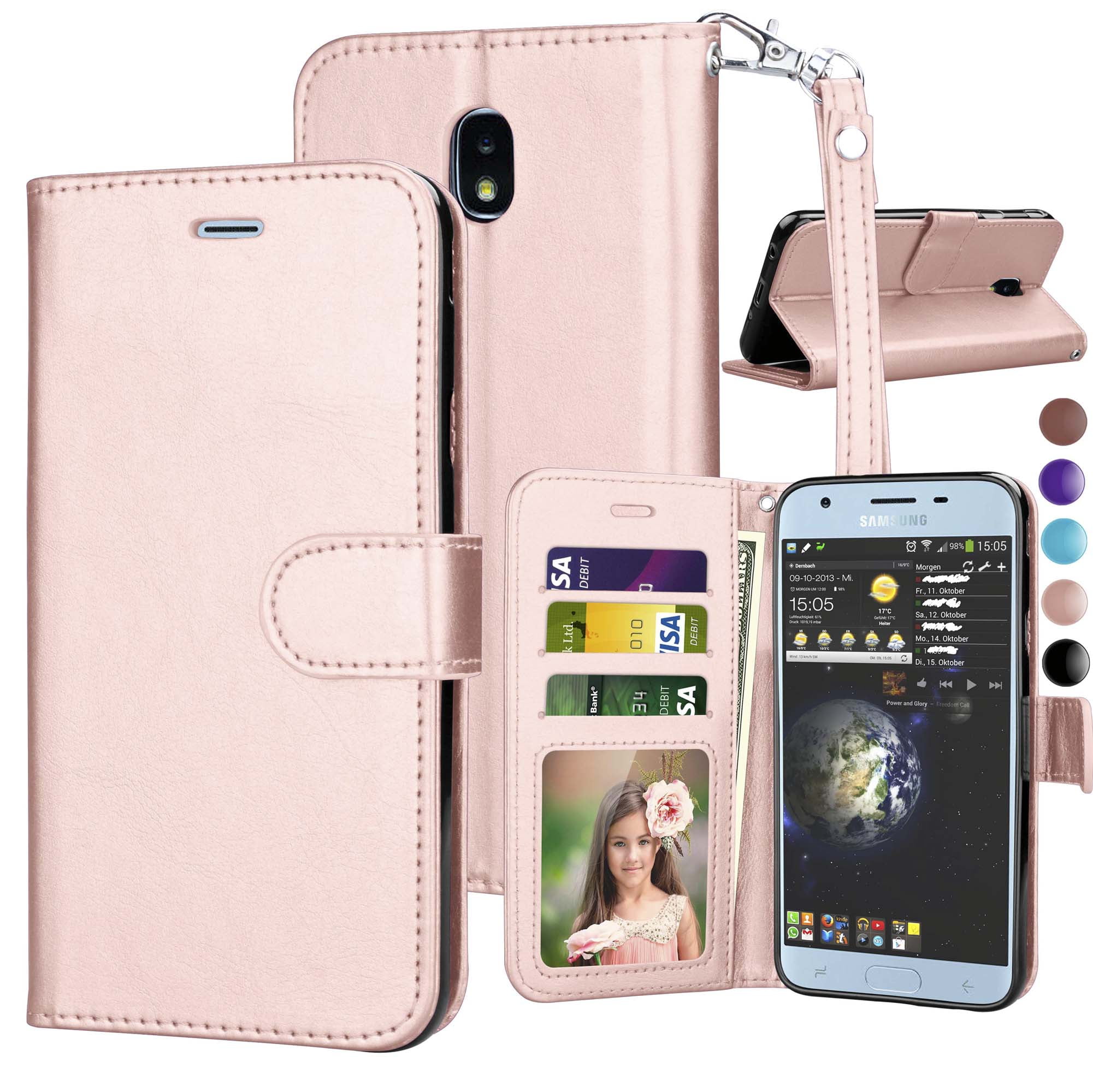 Njjex For Galaxy J7 2018 J7 Aero J7 Aura J7 Crown J7 Top Njjex For Galaxy J7 2018 J7 Aero J7 Aura J7 Crown J7 Top J7 Refine J7 Eon J7 Star Cases Leather Folio Flip Wallet Case 3 Card Slot & Wrist