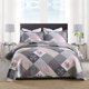 thumbnail image 1 of HoneiLife Juego de edredón tamaño king – Colchas reversibles de microfibra de 3 piezas, colchas de retazos, juego de cama floral para todas las estaciones, edredones gris rosa, 1 of 5