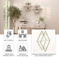 thumbnail image 4 of Efavormart 31" Geometric Diamond Shaped 3-Tier Gold Metal Dessert Cupcake Stand Rack, Wall Hanging Display Shelf Display, Book Shelf With White Wood Panels, 4 of 11