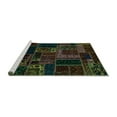 thumbnail image 2 of Ahgly Company Machine Washable Indoor Rectangle Oriental Turquoise Blue Modern Area Rugs, 5' x 8', 2 of 4