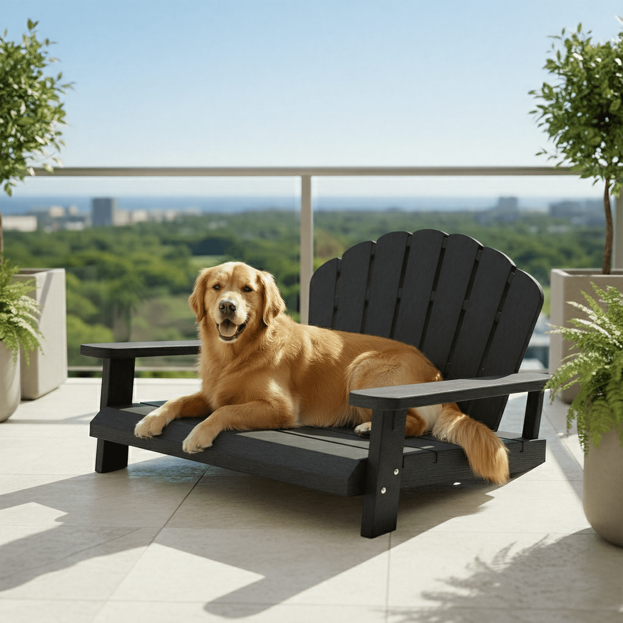 Nihsuao Resin Dog Bed, Waterproof Pet Bed for Medium to Large Dogs, Off-The-Ground & Chew Proof, Easy Assemble & Clean for Indoor Outdoor, Black