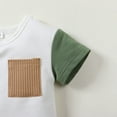thumbnail image 4 of Gibobby Conjunto térmico bebé Camiseta de manga corta de retazos para niños pequeños, camisetas, pantalones cortos, trajes para niños(Blanco, 3-6 Meses), 4 of 5