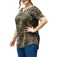 thumbnail image 4 of a.Jesdani Womens Plus Size Tunic Tops Short Sleeve Casual Floral Henley Shirts m-4x, 4 of 11