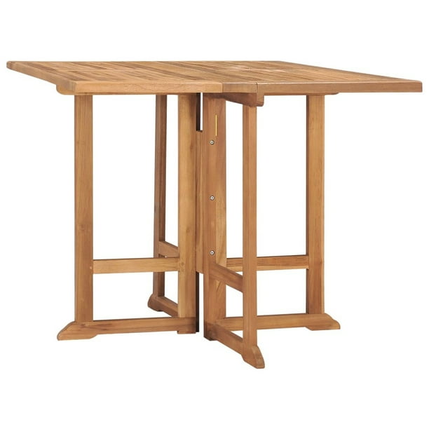 Folding Patio Dining Table 35.4"x35.4"x29.5" Solid Teak Wood