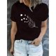 thumbnail image 1 of Camiseta De Verano Para Mujer, Cuello Redondo, Para Mochilero, Vacaciones En La CalleCreative Heart Pattern Printed Women'S Trendy Round Neck Short Sleeve, Simple Casual Sports T-Shirt, Comfortable, 1 of 6
