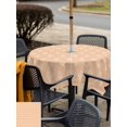 thumbnail image 5 of Outdoor Tablecloth with Umbrella Hole for Patio/Picnic/Party/Camping, Abstract Bohemia Waterproof Table Cloth Square Cover Washable, Modern Boho Floral Orange (60"x 60"), 5 of 8