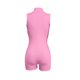 thumbnail image 5 of VISgogo Body corto sin mangas para mujer, color sólido acanalado en la parte delantera con media cremallera Slim Fit Jumpsuit Clubwear VISgogo  moda, 5 of 6
