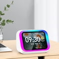 thumbnail image 4 of HUISZJ Smart Speaker, Voice Assistant Portable BT Speaker with RGB Lights, Speaker Alarm Clock for Bedroom Living Room (White), 4 of 10