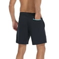 thumbnail image 4 of LRD Mens Athletic Workout Shorts with Compression Liner 7 inch Inseam Navy Blue / Tropical Neon L, 4 of 6
