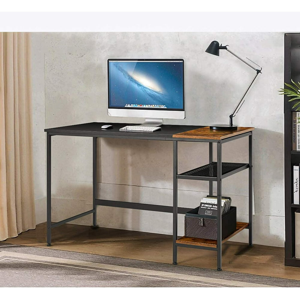 EROMMY Industrial Computer Desk with Storage Shelves,47 inch Modern