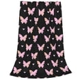 thumbnail image 2 of Honeii Gradient Butterfly Print Fleece Blanket - Throw Blanket for Bed, Sofa, Couch, Camping, and Travel , Microplush Ultra Soft Warm Blanket-80"x60", 2 of 7
