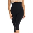 thumbnail image 2 of Cocoon Shapewear High-Waisted Tummy Control Compression Anti-Cellulite Footless Capri Layering Leggings (Black, Large), 2 of 7