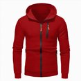 thumbnail image 4 of NOLDARES Kids Zip Up Hoodie School Uniform Boys Girls Zipper Sweatshirt Oversized Y2K Fall Hooded Jackets Preppy Clothes(M115-Red), 4 of 5