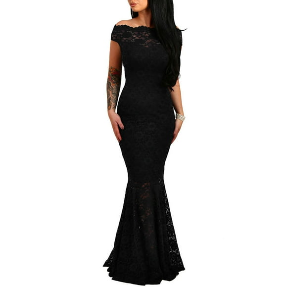 Meichang Mermaid Wedding Dresses for Bride Sleeveless off Shoulder Lace Floral Formal Evening Party Dresses Bodycon Solid Color Maxi Gowns Prom Cocktail Dresses