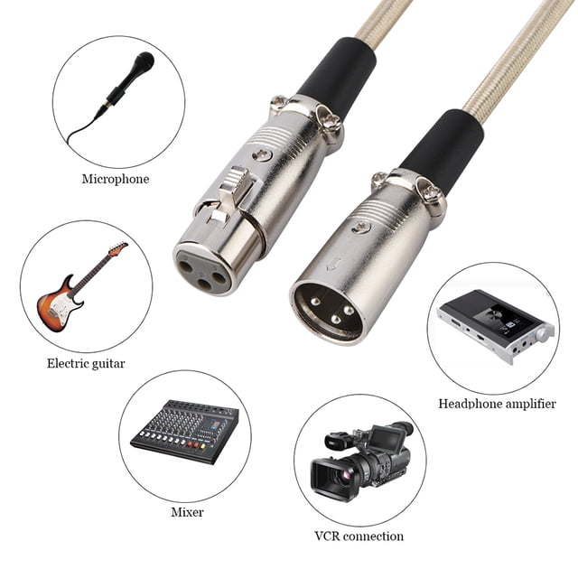 Strong High Tensile Strength XLR MIC Cable, XLR Cable, 3-Pin For Electric Guitar Microphone